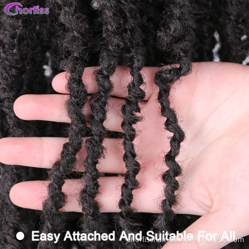 Wholesale 22''10 Strands Goddess Braided Curly Faux Locs Nu Soft Locs Crochet Braids Afro Synthetic Hair Crochet Braiding